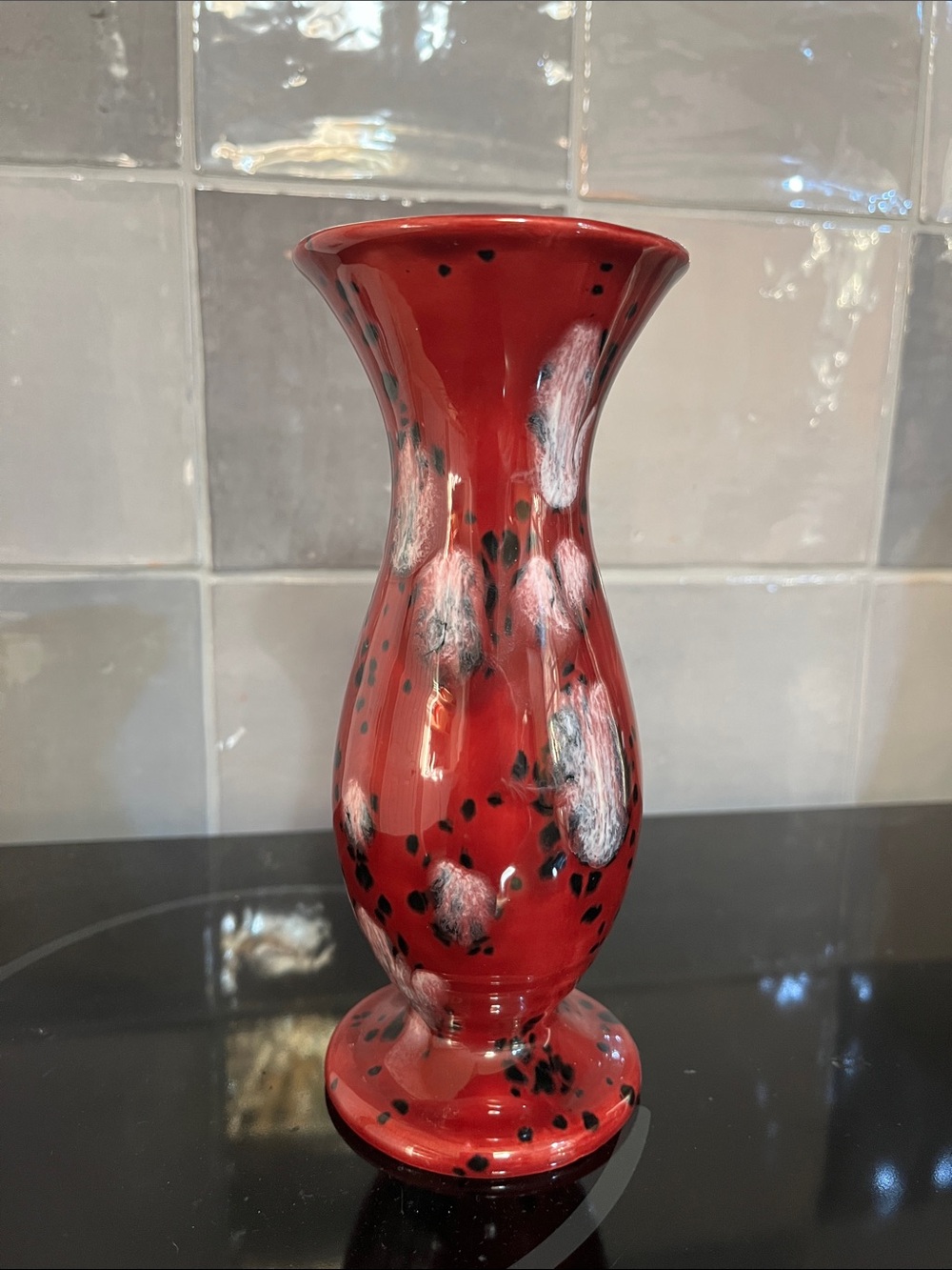 Vintage drip glaze bud vase